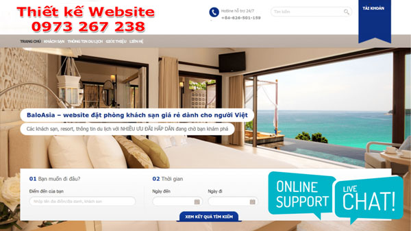 Thiết Kế Website đặt phòng Khách Sạn