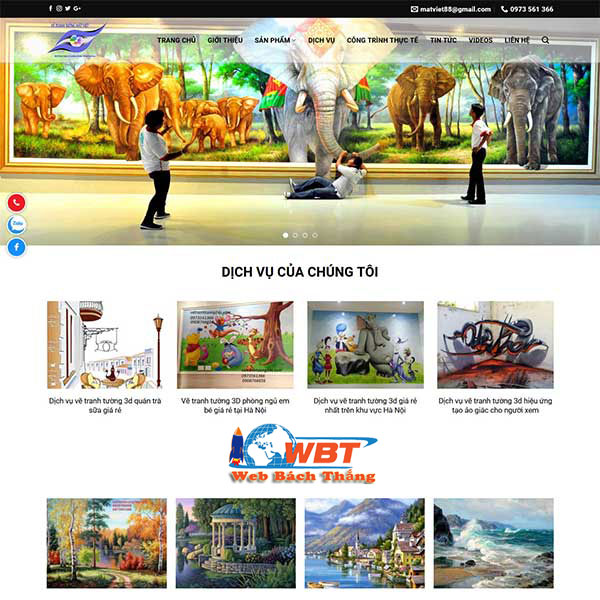 Dịch vụ thiết kế web vẽ tranh tường 3d chuyên nghiệp chuẩn seo